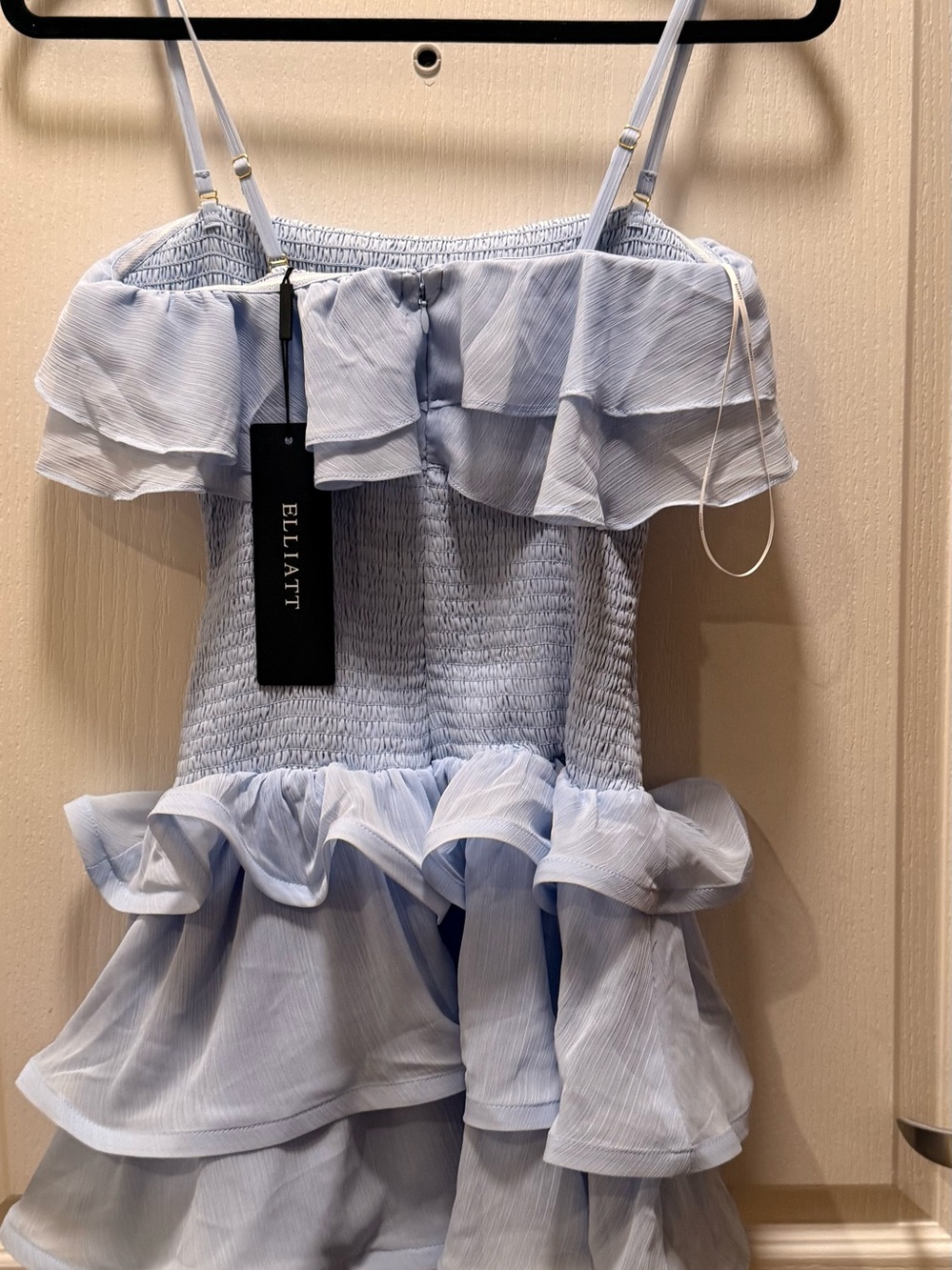 Elliatt Light Blue Ruffled Smocked Mini Dress - Picture 2 of 4